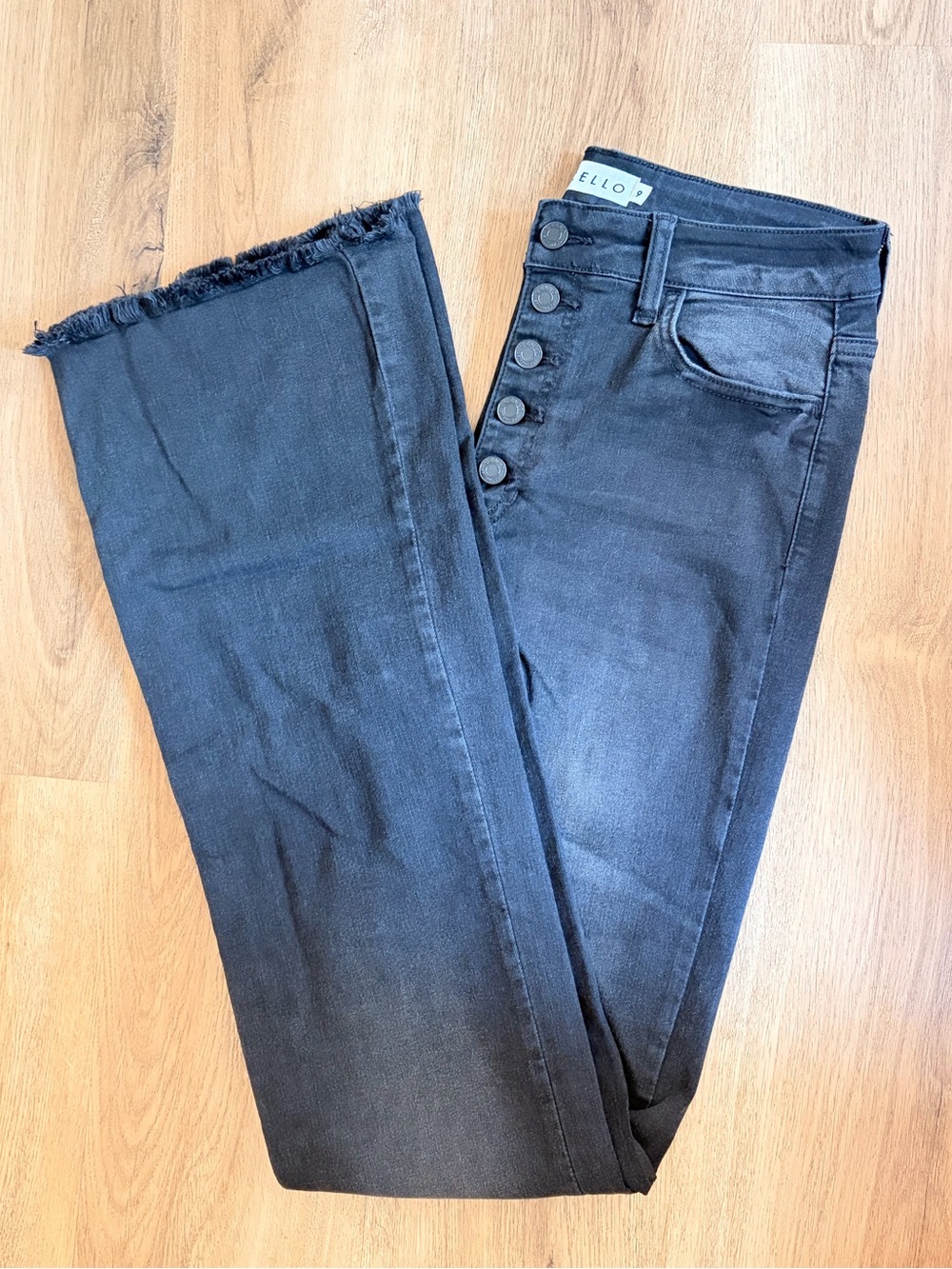 Cello Black High-Rise Flare Jeans
